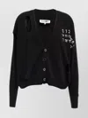 Mm6 Maison Margiela Black Cut Outs Cardigan