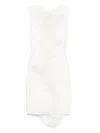 Mm6 Maison Margiela Off-white Slashed Minidress In 白色