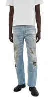 Mm6 Maison Margiela Mm6 By Maison Margiela Relaxed Fit High-waisted Distressed Jeans In Medium Blue