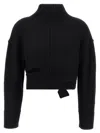 Mm6 Maison Margiela Mm6 By Maison Margiela Cropped Distressed Sweater With High Neck