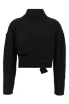 Mm6 Maison Margiela Cropped Turtleneck Virgin Wool Knitwear In Multi