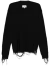 Mm6 Maison Margiela Long-sleeved Sweater In Black
