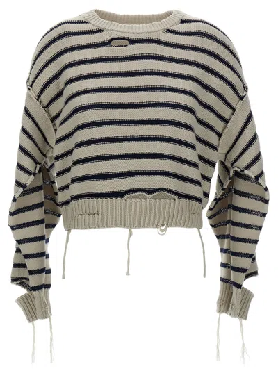 Mm6 Maison Margiela Distressed Sweater Sweaters And Cardigans In Multicolor