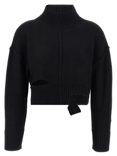 Mm6 Maison Margiela Distressed Sweater Sweaters And Cardigans Black