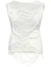 Mm6 Maison Margiela Mm6 By Maison Margiela Layered Distressed Fabric Sleeveless Top In White
