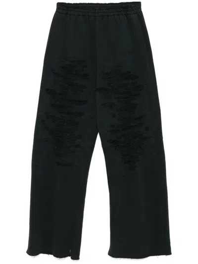 Mm6 Maison Margiela Distressed Track Pants In Black