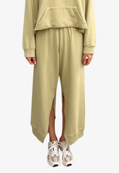 Mm6 Maison Margiela Distressed Track Pants In Green