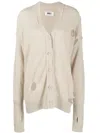 Mm6 Maison Margiela Lightweight Distressed Long Cardigan In 中性色