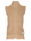 Mm6 Maison Margiela Mm6 By Maison Margiela Destroyed Cotton Knit Vest With High Neck