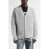Mm6 Maison Margiela Mm6 By Maison Margiela Textured Ribbed Grey Sweater With Button-down Front In Gray