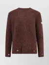 Mm6 Maison Margiela Wool Blend Sweater With Distressed Effect In Brown