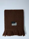 Mm6 Maison Margiela Distressed Wool-blend Scarf In Brown