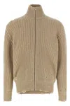 Mm6 Maison Margiela Distressed Wool Cardigan Sweaters And Cardigans Beige In Sand