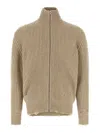 Mm6 Maison Margiela Distressed Wool Cardigan Sweaters And Cardigans Beige In Sand