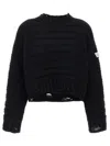 Mm6 Maison Margiela Mm6 By Maison Margiela Textured Knit Cropped Sweater In Black
