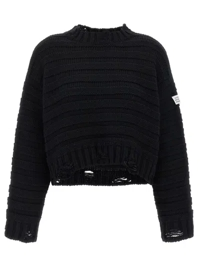 MM6 MAISON MARGIELA MM6 MAISON MARGIELA DISTRESSED WOOL SWEATER