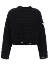 Mm6 Maison Margiela Mm6 By Maison Margiela Textured Knit Cropped Sweater In Black