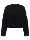 Mm6 Maison Margiela Mm6 By Maison Margiela Textured Knit Cropped Sweater In Black