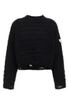 Mm6 Maison Margiela Distressed Wool Sweater In Black