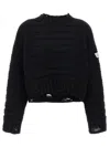 Mm6 Maison Margiela Mm6 By Maison Margiela Textured Knit Cropped Sweater In Black