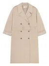 Mm6 Maison Margiela Double-breasted Belted Trench Coat In Neutral