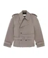 Mm6 Maison Margiela Stretch Cotton Trench Coat With Belted Waist In Gray