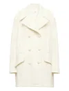 Mm6 Maison Margiela Mm6 By Maison Margiela Double-breasted Oversized Wool Coat With Large Buttons In White
