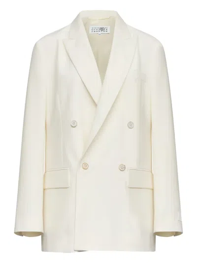 Mm6 Maison Margiela Double-breasted Jacket In Neutral