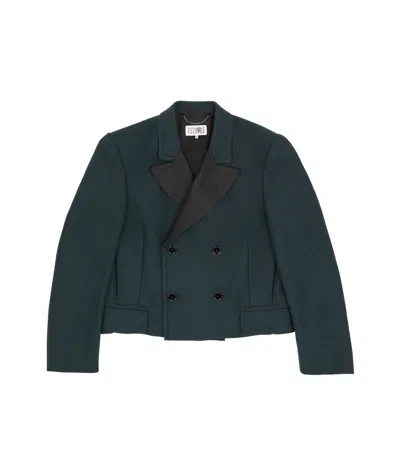 Mm6 Maison Margiela Double-breasted Over-sized Blazer In Green