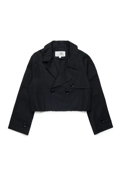 Mm6 Maison Margiela Double-breasted Re-cut Jacket In Black