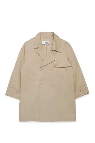 Mm6 Maison Margiela Giacca Trench Doppiopetto Re-cut In Beige