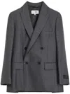Mm6 Maison Margiela Double-breasted Tailored Jacket With Notch Lapel In Gray