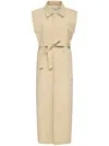 Mm6 Maison Margiela Paint Splatter Belted Gabardine Vest In Neutrals