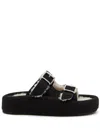 Mm6 Maison Margiela Double-buckle Slides In Black