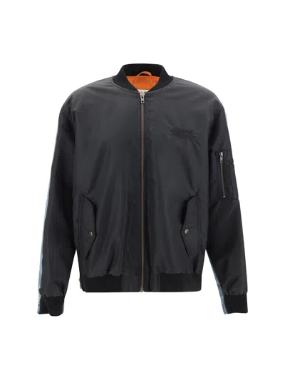 Mm6 Maison Margiela Dual Fabric Jacket Denim Panel In Multi