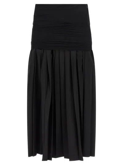Mm6 Maison Margiela Double Layer Skirt In Brown