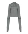 Mm6 Maison Margiela Double-sleeves Cotton Shirt In Gray