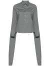 Mm6 Maison Margiela Double-sleeves Cotton Shirt In Grey