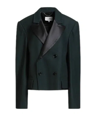 Mm6 Maison Margiela Double-breasted Blazer In Black