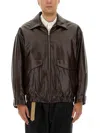 Mm6 Maison Margiela Collared Jacket Elasticated Hem Front Pockets In Red