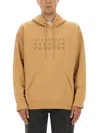 Mm6 Maison Margiela Mm6 By Maison Margiela Relaxed-fit Cotton Hoodie With Unique Graphic Print In Brown