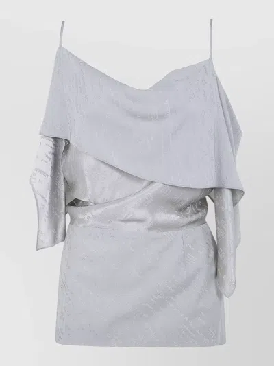 MM6 MAISON MARGIELA DRAPED ASYMMETRIC TEXTURED TOP SPAGHETTI STRAPS