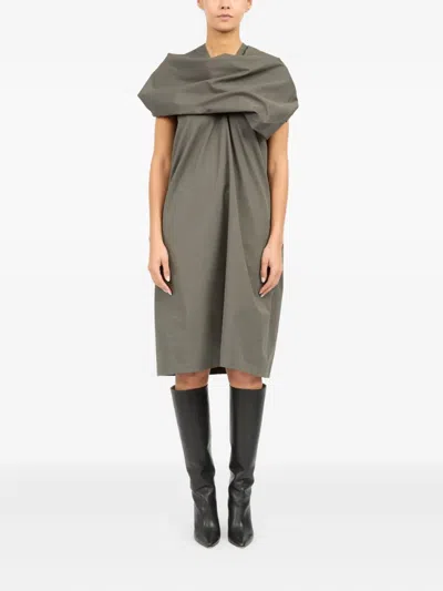 Mm6 Maison Margiela Draped Cotton Dress
