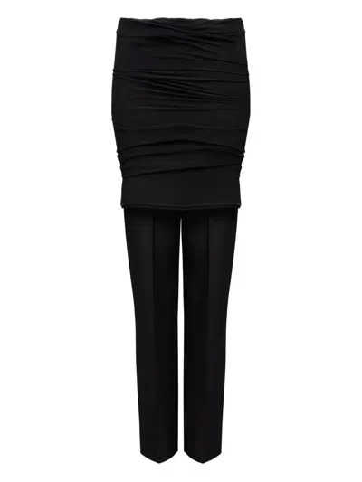 Mm6 Maison Margiela Draped-layer Trousers In Black