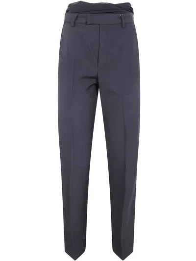 Mm6 Maison Margiela Draped Layered Trousers In Blue