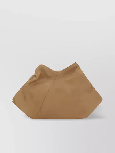 Mm6 Maison Margiela Draped Leather Shoulder Bag With Tubular Handle