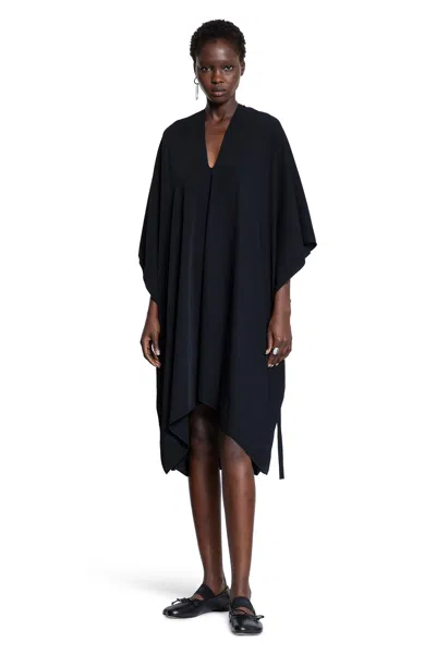 Mm6 Maison Margiela Draped Midi Dress In Black