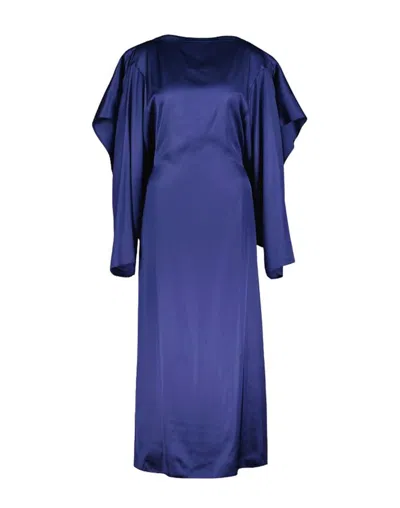 Mm6 Maison Margiela Draped Satin Midi Dress In Blue