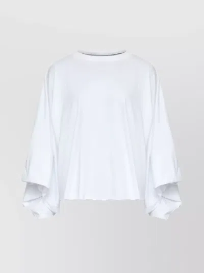 MM6 MAISON MARGIELA DRAPED SLEEVE FLOWY ROUND NECK TOP
