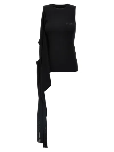 Mm6 Maison Margiela Draped Top Tops In Black